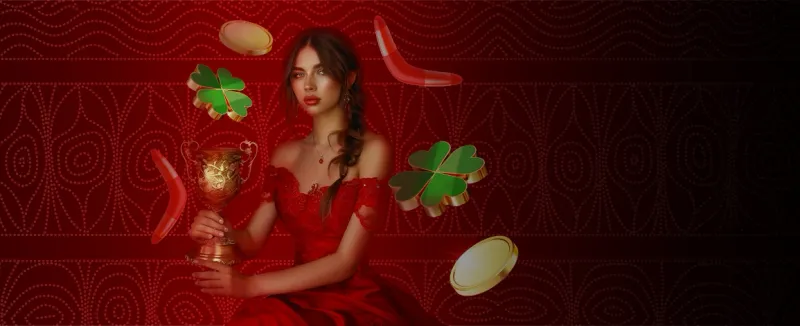 Spinstralia Casino promotions Spinstralia Casino promotions artwork with a trophy cup, gold coins and clovers
